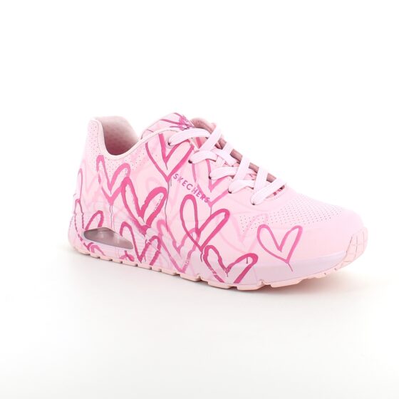 Lyserosa hjertesko fra Skechers