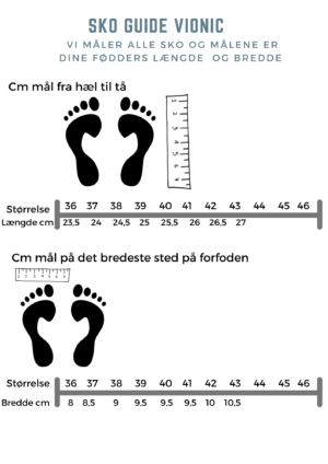 Vionic størrelses guide