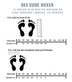 rieker størrelses guide