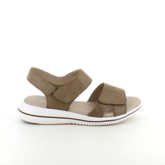 Olivenfarget skinnsandal fra Green Comfort