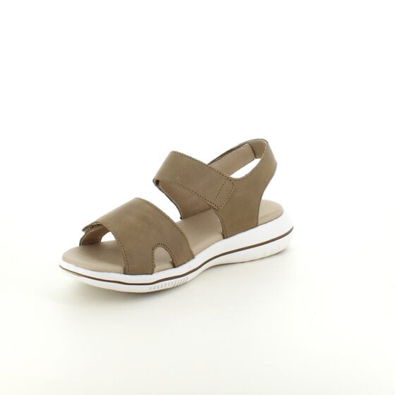 Olivenfarget skinnsandal fra Green Comfort