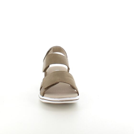 Olivenfarget skinnsandal fra Green Comfort