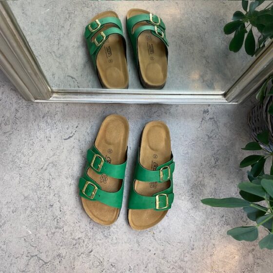 Grønn Cruz biosandal med brede remmer