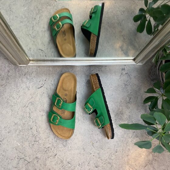 Grønn Cruz biosandal med brede remmer