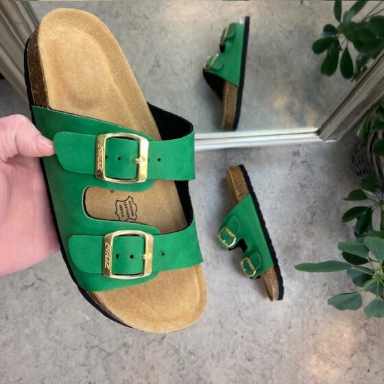 Grønn Cruz biosandal med brede remmer