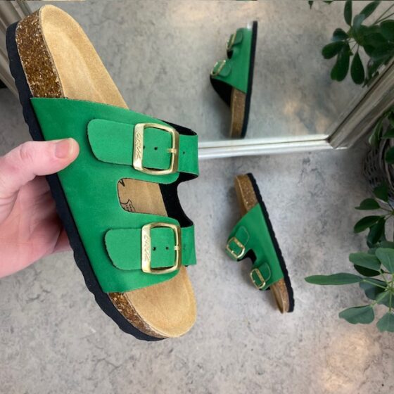 Grønn Cruz biosandal med brede remmer