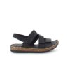 Svart lærsandal med fire justerbare stropper fra Relaxshoe