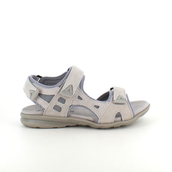 Sandal med lærsåle og lett svangstøtte i grå
