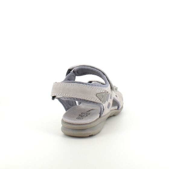 Sandal med lærsåle og lett svangstøtte i grå