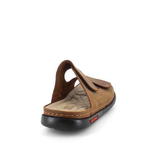 Brun slip-on herresandal i skinn