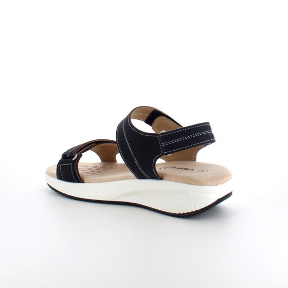 Svart sandal med hvit såle