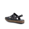 Svart lærsandal med fire justerbare stropper fra Relaxshoe