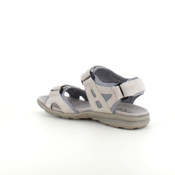 Sandal med lærsåle og lett svangstøtte i grå