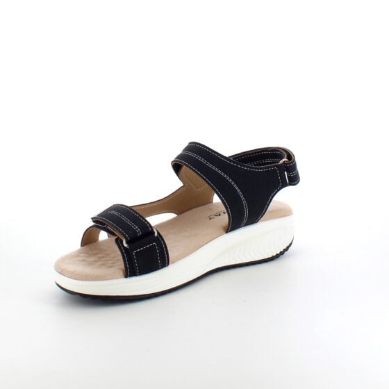 Svart sandal med hvit såle