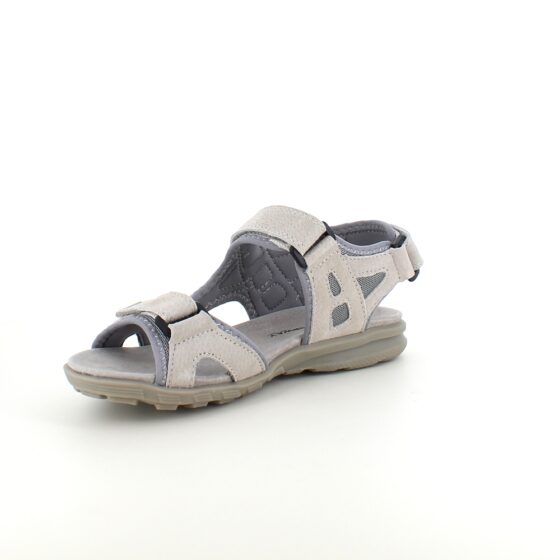 Sandal med lærsåle og lett svangstøtte i grå