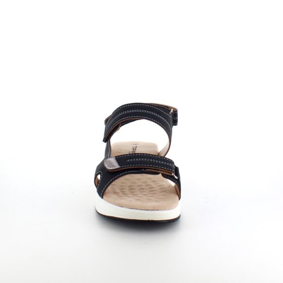 Svart sandal med hvit såle