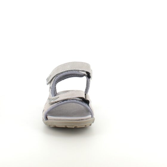 Sandal med lærsåle og lett svangstøtte i grå