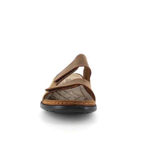 Brun slip-on herresandal i skinn