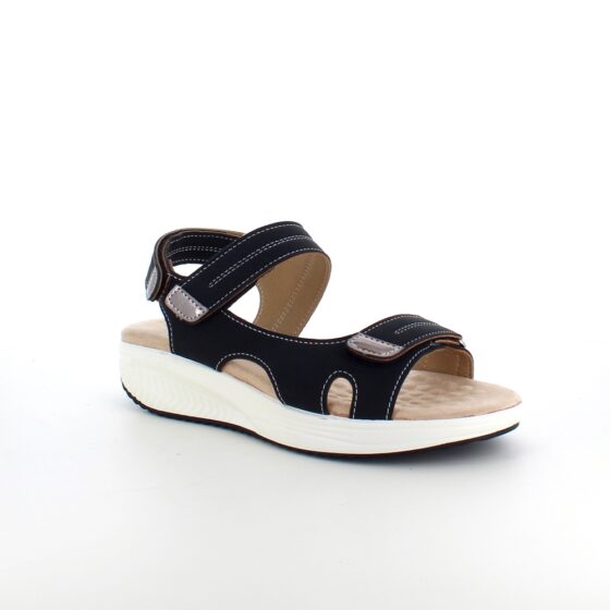 Svart sandal med hvit såle