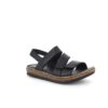 Svart lærsandal med fire justerbare stropper fra Relaxshoe