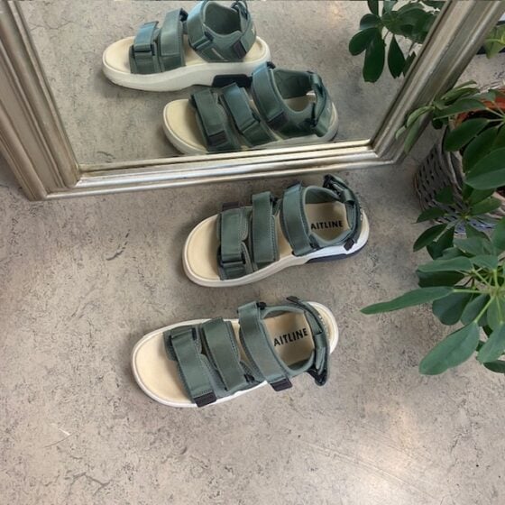 Grønn sandal fra Gaitline med gangesåle