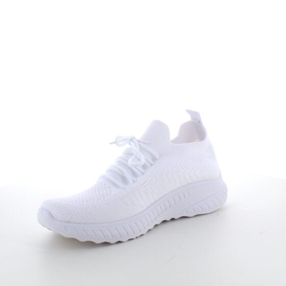 Hvite slip-on sneakers i pustende mesh
