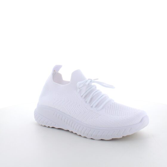 Hvite slip-on sneakers i pustende mesh