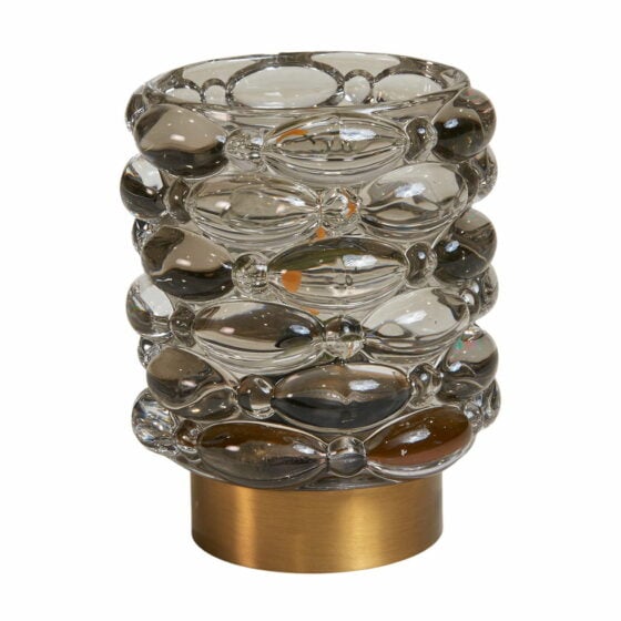 LED-lampe med bobler – Elegant design i grått glass