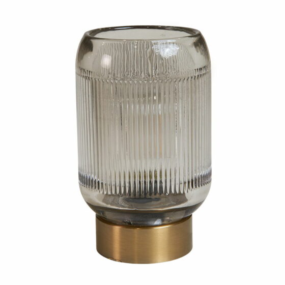 LED-lampe med riller – Moderne og elegant i grått glass