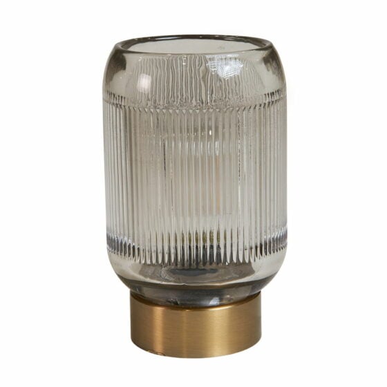 LED-lampe med riller – Moderne og elegant i grått glass