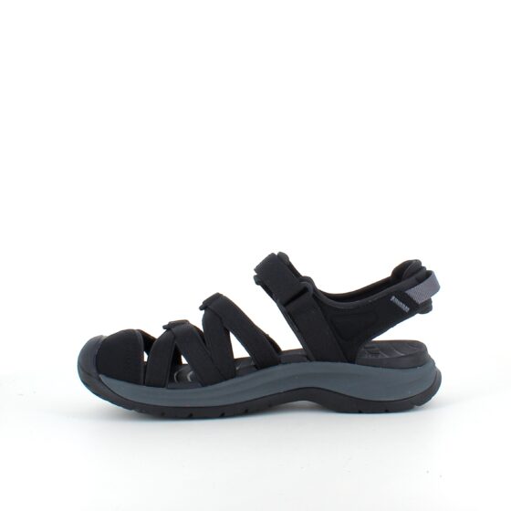 Svart lukket Teva Tirra sandal med fotbuestøtte