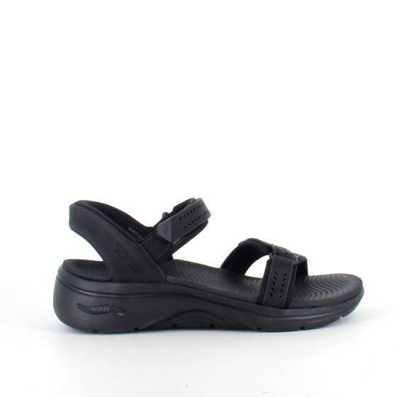 Sort Slip-Ins sandal fra Skechers med god svangstøtte