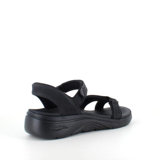 Sort Slip-Ins sandal fra Skechers med god svangstøtte