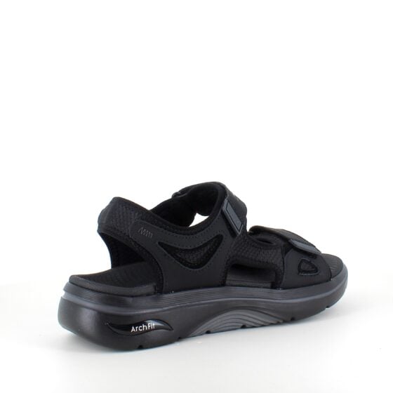 Svart Skechers herresandal med svangstøtte