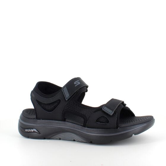 Svart Skechers herresandal med svangstøtte