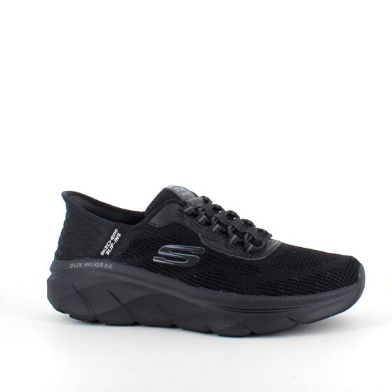 Svart Skechers Slip-ins med strikket overdel og elastisk snøring