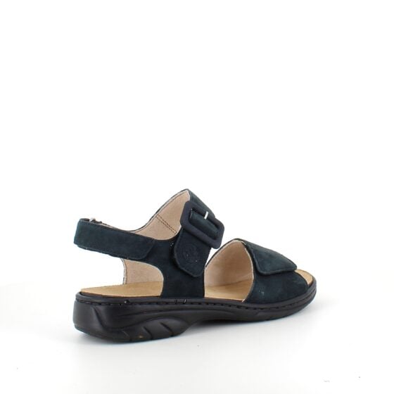 Rieker sandal i marineblått semsket skinn
