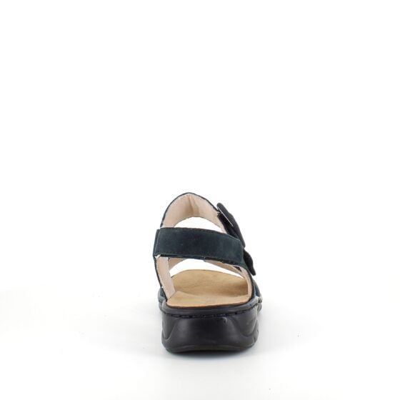 Rieker sandal i marineblått semsket skinn