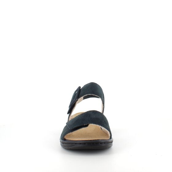 Rieker sandal i marineblått semsket skinn
