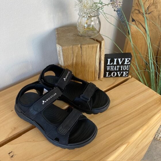 Svart herre-natursandal fra Whistler med god fotsvangstøtte