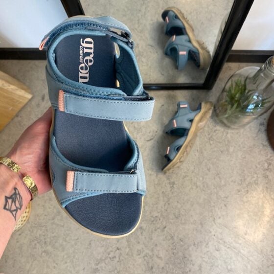 Blå Green Comfort sandal for deg som går og står mange timer
