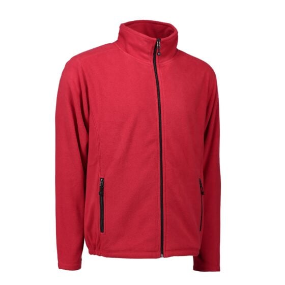 Nybo Rød Herreskjorte & Utendørs Mikrofleece Cardigan, Antipilling, Elastikk i Bunn