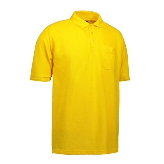 Nybo Gul Herre Basic Polo T-skjorte, Slitesterk, Brystlomme