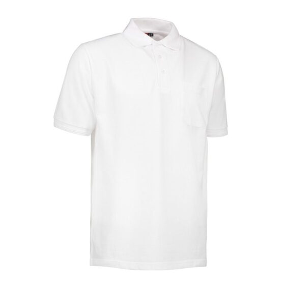 Nybo Hvit Herre Prowear Polo, Slitesterk, Brystlomme
