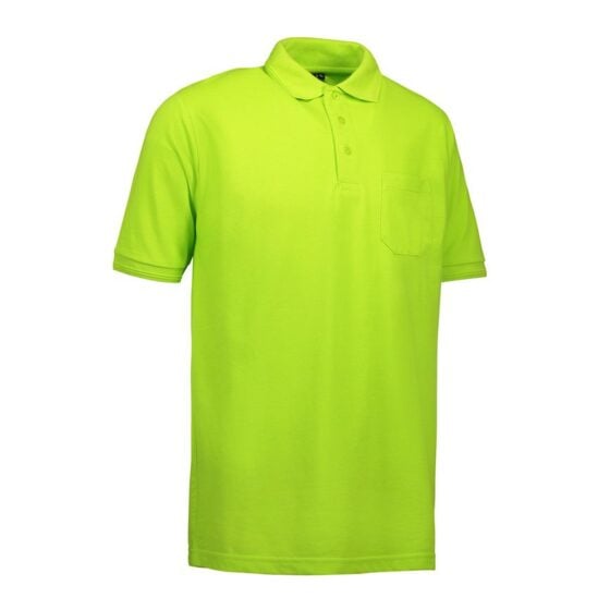 Nybo Lime Herre Prowear Poloshirt, Slitesterk, Brystlomme
