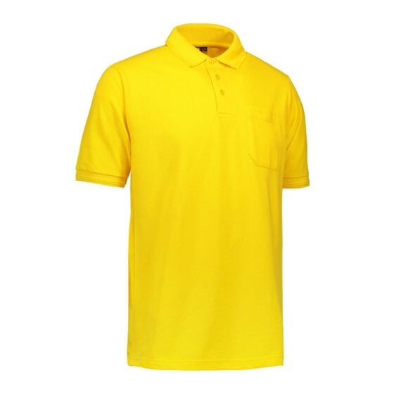 Nybo Gul Herre Prowear Polo, Slitesterk, Brystlomme, Forkrympet