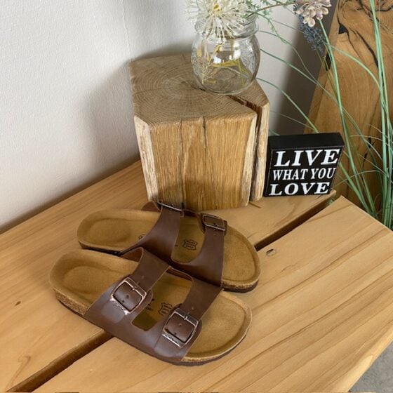 Brun Cruz biosandal med brede stropper