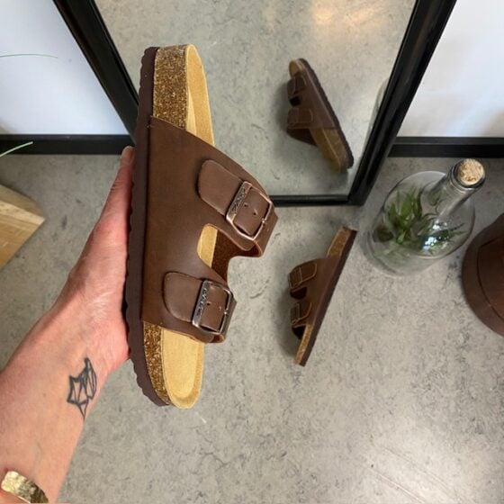 Brun Cruz biosandal med brede stropper