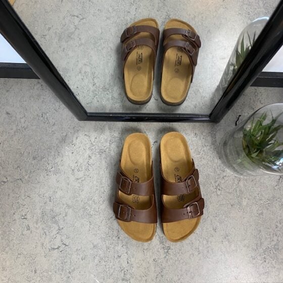 Brun Cruz biosandal med brede stropper