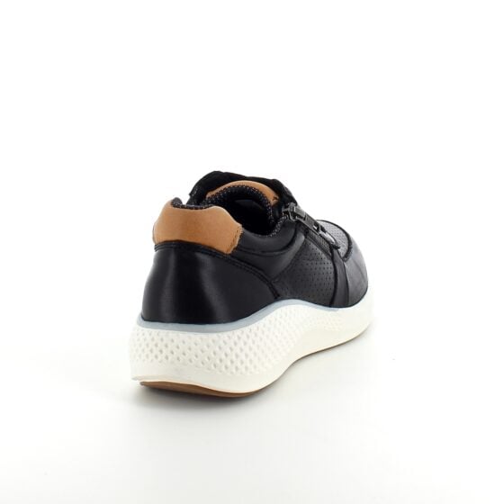 Svart sko fra Green Comfort med både snøring og glidelås